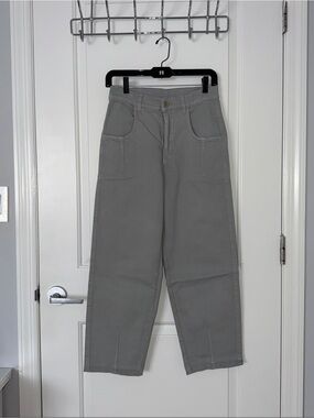 Eleventy Women’s Gray Denim Trousers With Pleats